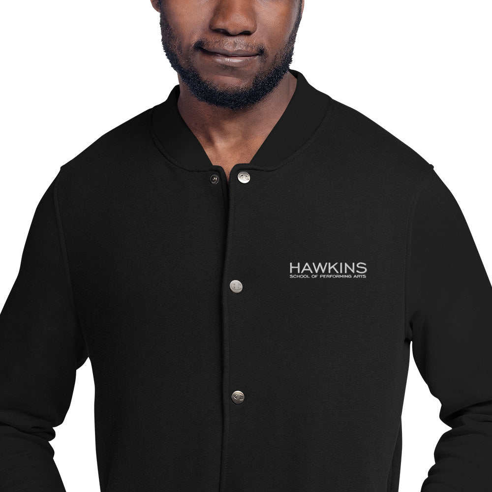HAWKINS embroidered Champion bomber jacket