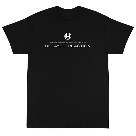 DELAYED REACTION (basic black) adult tee